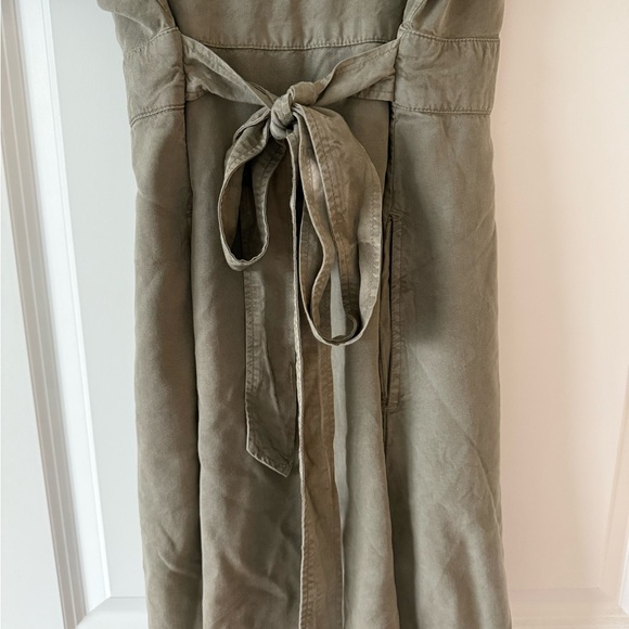 Quince Vintage Wash Tencel Button Front Dress Sage Green - Picture 10 of 10